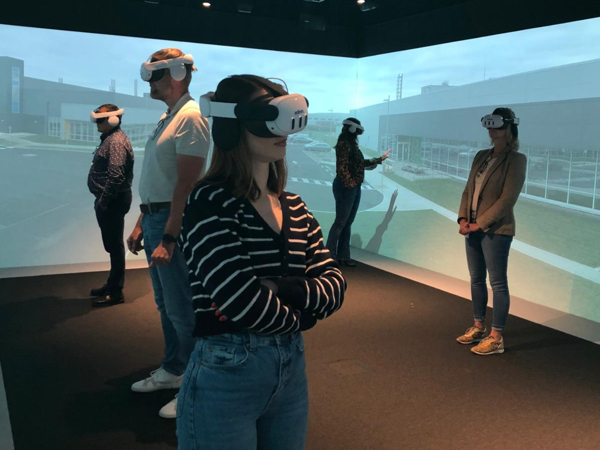 A group inside an immersive VR environment